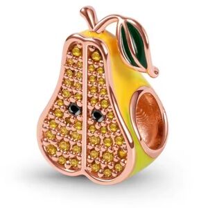 Pear-Shaped Yellow and Green Charm 925 Sterling Silver